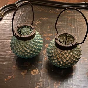 Two Pottery Barn Mercury Votives